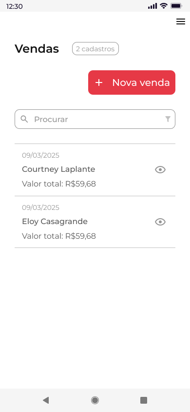 Facina Foods Vendas Mobile