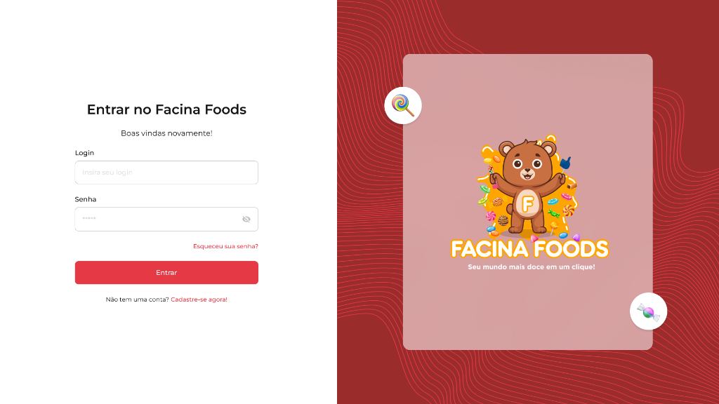 Facina Foods Tela de Login
