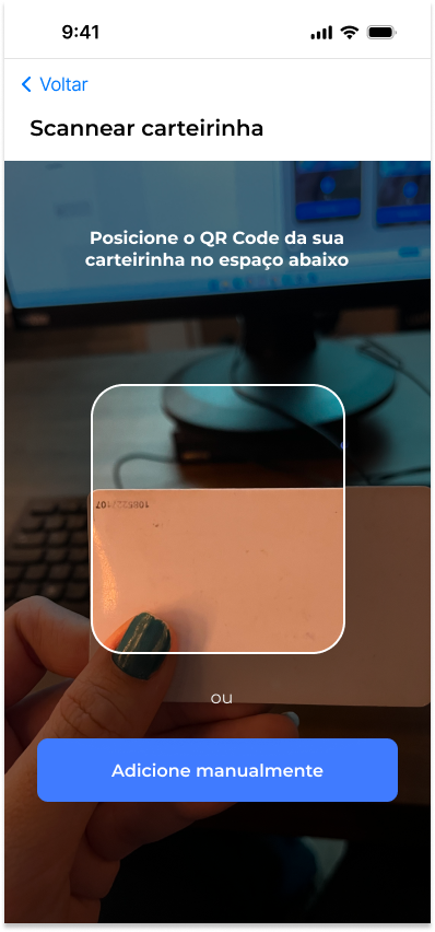 Scanner de QR Code para carteirinha