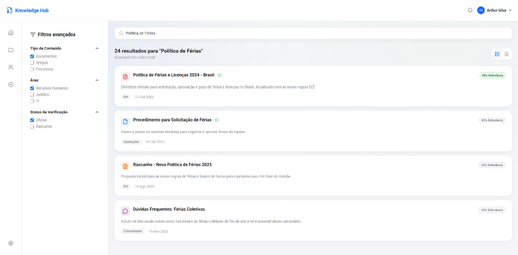 Knowledge Hub Library Filters